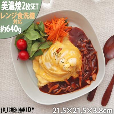 ふるさと納税 瑞浪市 美濃焼 プレーリー グレー 【2枚SET プレートのみ L 21.5×3.8cm】 小田陶器