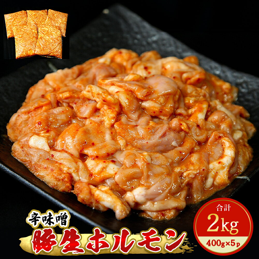 【ふるさと納税】ホルモン 豚生ホルモン 辛味噌 2kg（400g×5袋）豚 ホルモン 冷凍 小分け 焼肉 バーベキュー 宮城県 東松島市 I