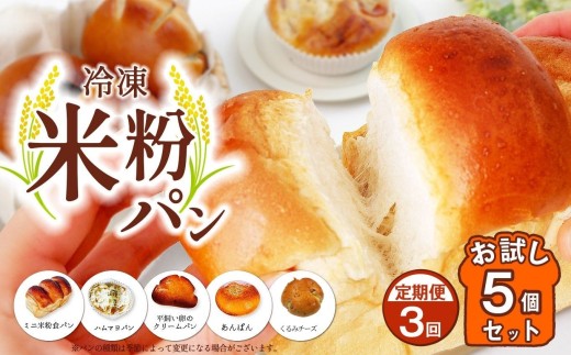 【 定期便 3回 】冷凍 米粉パン お試し5個セット | 穴太商店 あのう パン 米粉パン ぱん 米粉 冷凍 冷凍食品 詰合せ セット 5種 自家製 おためし オススメ 千葉県 君津市 きみつ