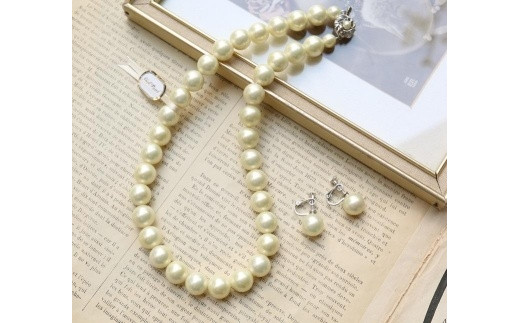 貝パールのネックレス＆イヤリング(CP-2)［ パール ネックレス イヤリング フォーマル アクセサリー 人気 おすすめ ギフト プレゼント 通販 送料無料 ふるさと納税 ］
