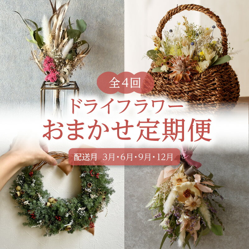 【ふるさと納税】《レビューキャンペーン》ドライフラワーのおまかせ定期便（全4回）