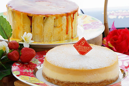とりいさん家の芋ケーキ3号サイズ&caramelチーズケーキ【北海道・沖縄・離島　配送不可】