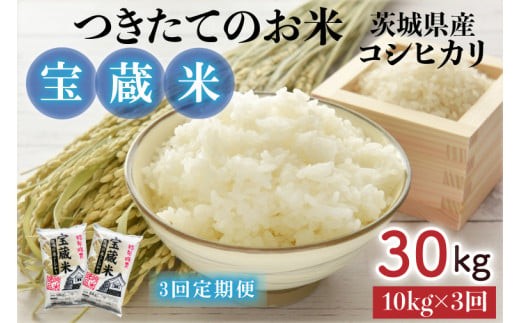 【3ヶ月定期便】【令和7年産】茨城県産コシヒカリ 宝蔵米 10kg×3回【お米 米 菊池 こしひかり つきたてのお米 食味ランキング特A評価 茨城県 水戸市】（CZ-903）