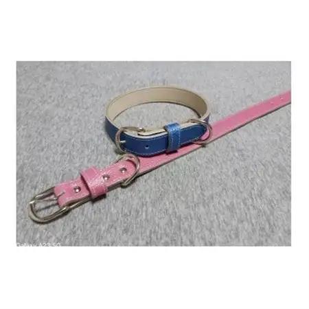 ペット用品(首輪) 牛革シボ型押しラメカラー・ピンク首輪#24【1657321】