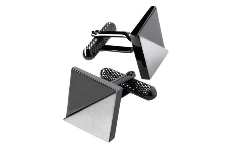 
            【スピード発送】ジオメトリック・スクエアカフス ブラックシルバー
          