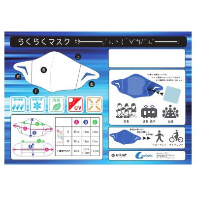 ふるさと納税 三木町 スポーツマスク(獅子キャラクター「舞ちゃん」プリント入り)　紳士用ホワイト×2枚 ブルー×1枚 |  | 01
