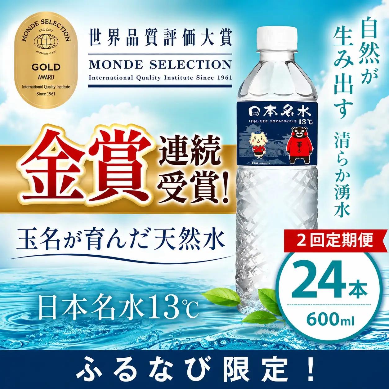 【ふるなび限定】【定期便2回】ミネラルウォーター 600ml×24本
