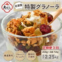 【ふるさと納税】＜定期便3回＞自家製 フルーツグラノーラ 250g×3袋 750g（計2.25kg）《配合や素材にこだわり1つ1つ手作り！》／ 着色料不使用 オーガニック 果物 ドライフルーツ オートミール ヨーグルト 牛乳