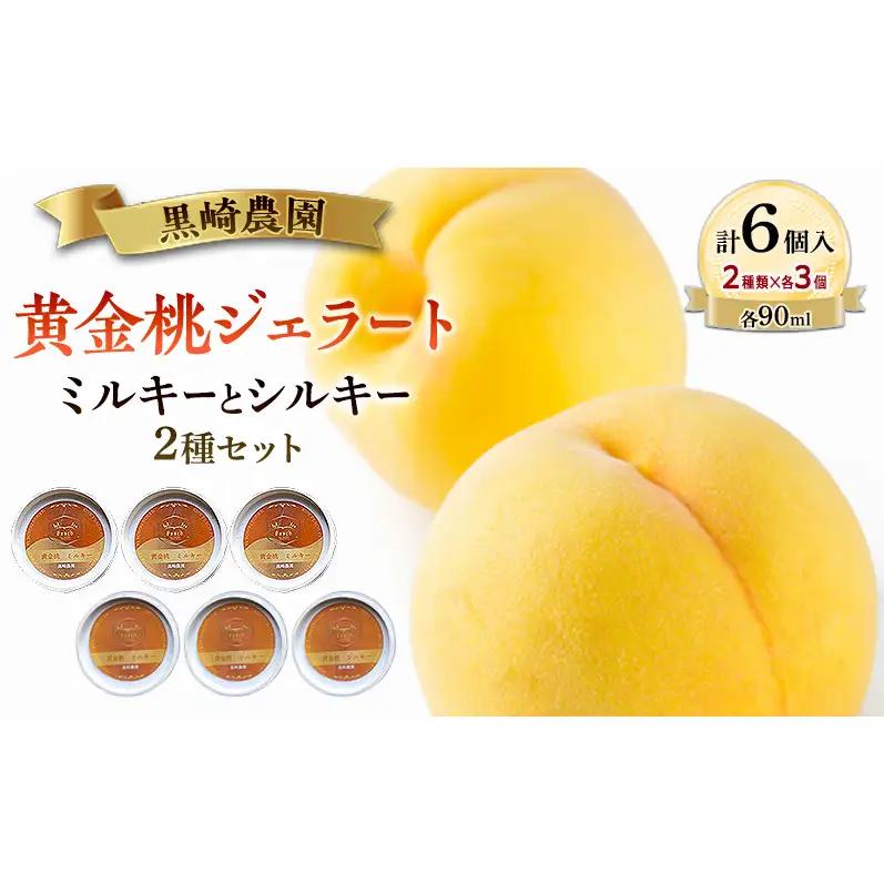 ジェラート ミルキーとシルキー2種セット 「黄金桃ジェラート」 90ml カップ  6個入り アイス 桃 黄金桃 ジェラート