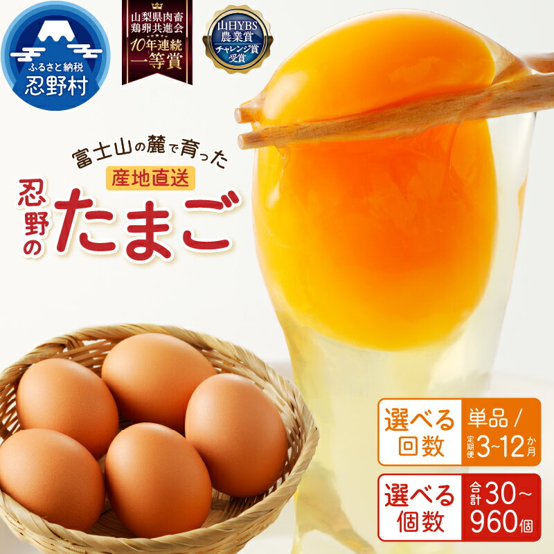 【ふるさと納税】 たまご 卵 旨味 人気 赤玉 30個～150個 単品 定期便 割れ保証付 一等賞 受賞 新鮮 濃厚 卵かけご飯 コク もみじたまご こだわり卵 TKG 朝食 夕食 夜食 産地直送 忍野村 山梨県産 送料無料 ※沖縄県、離島不可 山梨県