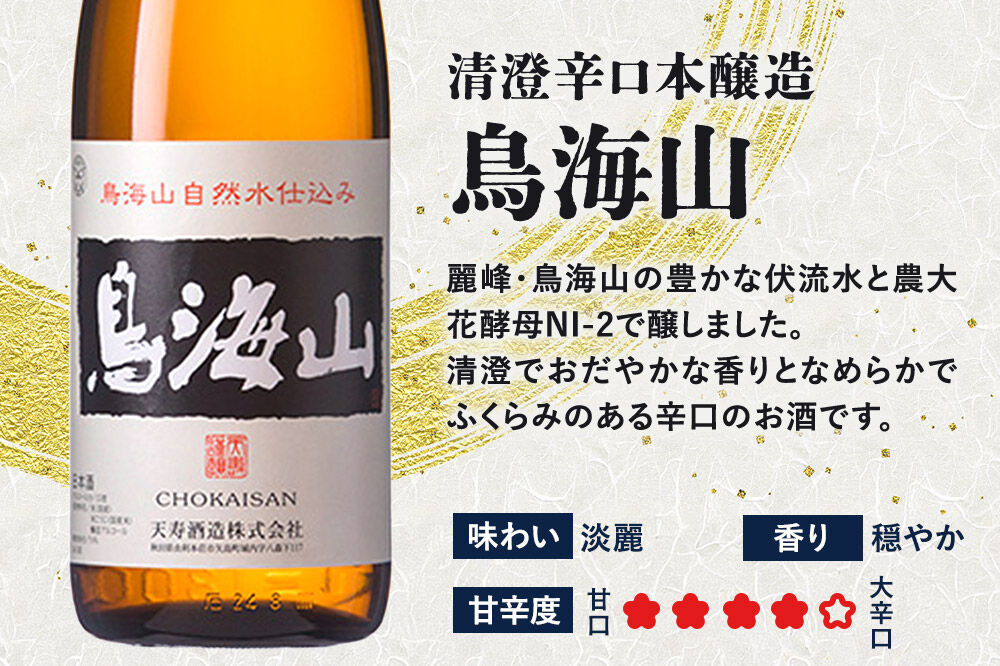 《定期便12回》日本酒 清澄辛口本醸造 鳥海山 1800ml 計24本（2本×12回お届け） [日本酒 酒 お酒 清澄辛口本醸造 鳥海山 天寿酒造 秋田県産]