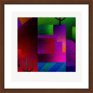 【絵画】 ピエゾグラフ 「彩と夢」 額装サイズ 266mmx266mm 【 アート インテリア 現代版画 】