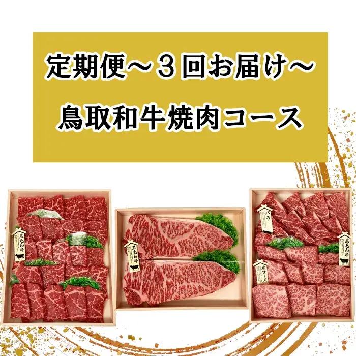 【3回定期便】鳥取和牛 焼肉コース【やきにく 焼き肉 焼肉 モモ サーロイン ステーキ バラ 肩ロース 定期 3回 頒布会 コース ご自宅用 お取り寄せ グルメ プレゼント 冷凍】