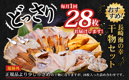 【全12回定期便】 たっぷり28枚入り「長崎蚊焼干し」 規格外 干物 セット 詰め合わせ ひもの 海産物 海鮮 魚介