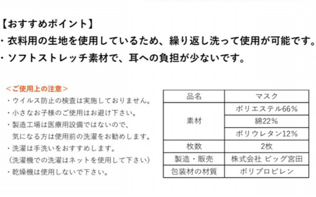 【日本製】エチケットマスク スモールサイズ 10枚(2枚×5セット) 対策 冷感 立体 岐阜市 / ビッグ宮田[ANEA007]