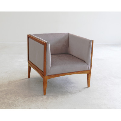 
            Monac 1人掛け ソファ＜グレー/栴檀＞【1579355】
          