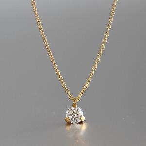 サステナブルなジュエリーを ラボグロウンダイヤモンド K18 ネックレス 0.2ct 3点留め　LAB-K18-010