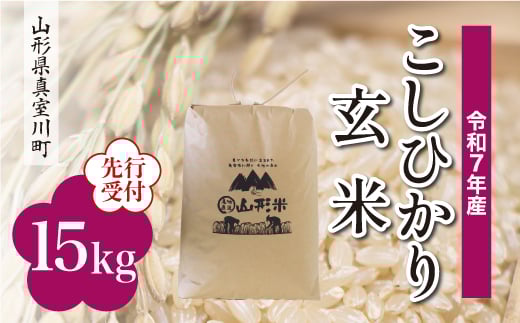 ＜令和7年産米先行受付＞ 真室川町産 こしひかり 【玄米】 15kg （15kg×1袋）＜配送時期指定可＞