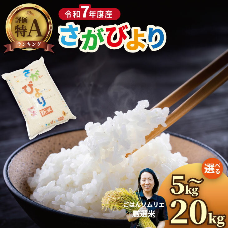 【ふるさと納税】 【選べる内容量】佐賀ブランド 米「 さがびより 」（5kg〜20kg） 肥前糧食 ごはんソムリエ推奨米！ 送料無料 一等米 精米 白米 ブランド米 お米 白飯 人気 ランキング 高評価 【B140-059】