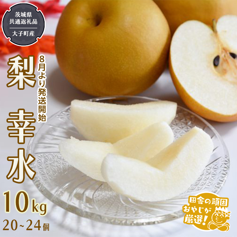 梨 幸水 10kg（20～24個 ）【2025年8月より発送開始】（茨城県共通返礼品 [梨]：大子町産）田舎の頑固おやじが厳選！ 梨 幸水 高糖度 ギフト 甘い フルーツ 美味しい デザート [BI303-NT]