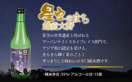 奥越前大野 日本酒 清酒『天空の城 越前大野城と星空のまち 越前大野城』 720ml飲み比べセット