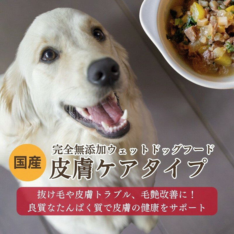 【ふるさと納税】[ウェットドッグフード] 皮膚ケアタイプ (5パック) 犬 犬用 肉 鹿肉 しか肉 国産 鹿すね肉 鹿すじ肉コラーゲン ペット ペットフード ドックフード 煮込み 皮膚ケア 皮膚のかゆみ 抜け毛 スープ 国産 京都野菜 京丹後 京都 愛犬 愛犬家 おやつ 手作り