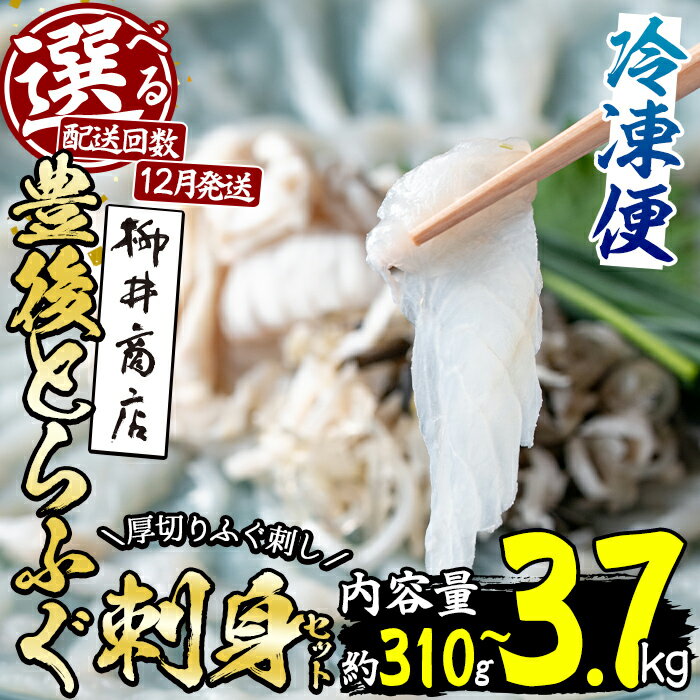 【ふるさと納税】＼12月発送が選べる／ 豊後 とらふぐ 刺身 セット (総量310g-3.7kg：1回・6回・12回) 内容量・お届け回数・発送月が選べる！ 定期便 とらふぐ ふぐ フグ ふぐ刺し フグ刺し ふぐ刺身 刺身 鮮魚 冷凍 養殖 国産 【AB101・AB199・AB200】【柳井商店】