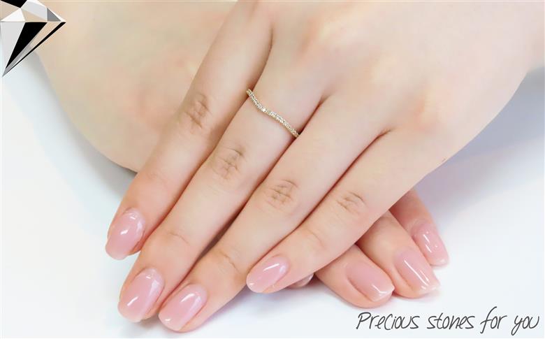 ウェーブダイヤモンドリング K18イエローゴールド