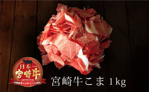 <宮崎牛>牛肉こま切れ1kg(500g×2パック)※90日以内出荷【C84】