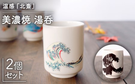 【美濃焼】 温度で変化する 湯呑 (2個) 『北斎』 【丸モ高木陶器】 [TBA115]