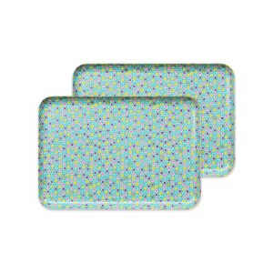 タツクラフト 友禅和紙トレー  M 33cm 2枚セット 桜 金平糖 水色 
