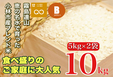【生活応援米】湧水で育った小林市産ブレンド米 10kg（国産 お米 米 精米 ブレンド米 白米 家庭用）