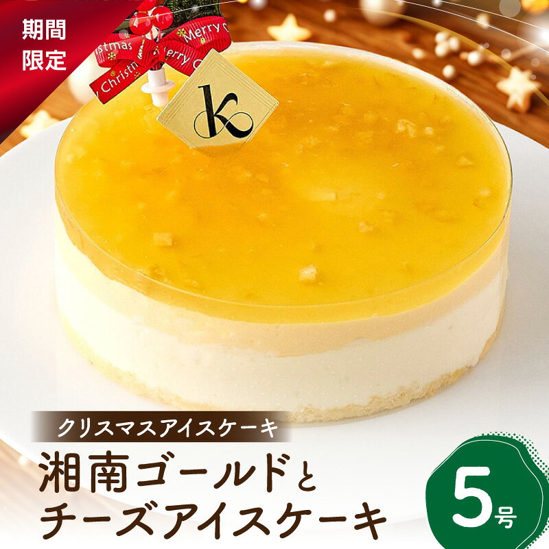 【ふるさと納税】【クリスマスアイスケーキ】湘南ゴールドとチーズアイスケーキ5号 新宿区 クリスマス ケーキ チーズケーキ チーズ アイスケーキ 華やか 贅沢 柑橘 ご褒美 アイス 冷凍 誕生日 記念日 0105-012-S07-c