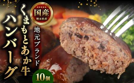 地元ブランド くまもとあか牛ハンバーグ 140g × 10個 計1400g くまもとあか牛 牛 あか牛 牛肉 ハンバーグ 熊本あか牛 国産 冷凍あか牛