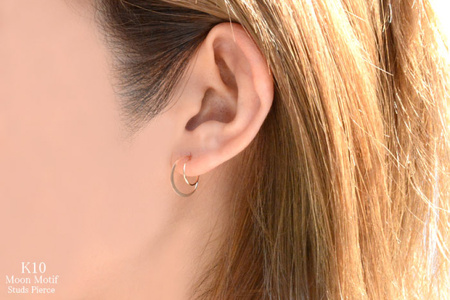 ピアス K10 イエローゴールド 三日月 スタッドピアス ジュエリーケース付き / シエロ / 山梨県 中央市 [21470662] アクセサリー ジュエリー アクセ 月 ムーン 月型 シンプル レデ