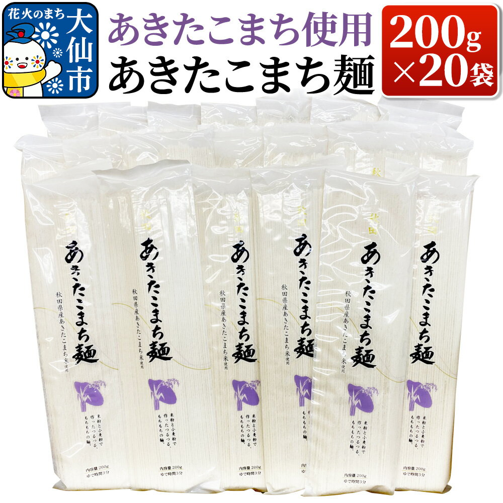 【ふるさと納税】あきたこまち使用 あきたこまち麺 200g×20袋