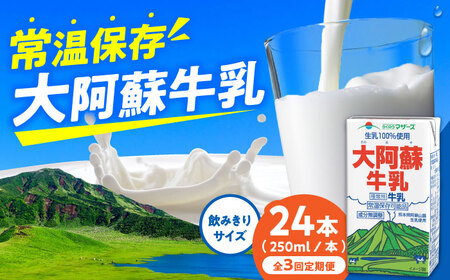 【全3回定期便】大阿蘇牛乳 ロングライフ 250ml 24本（12本入り×2ケース） 6L 牛乳[AYAC027]