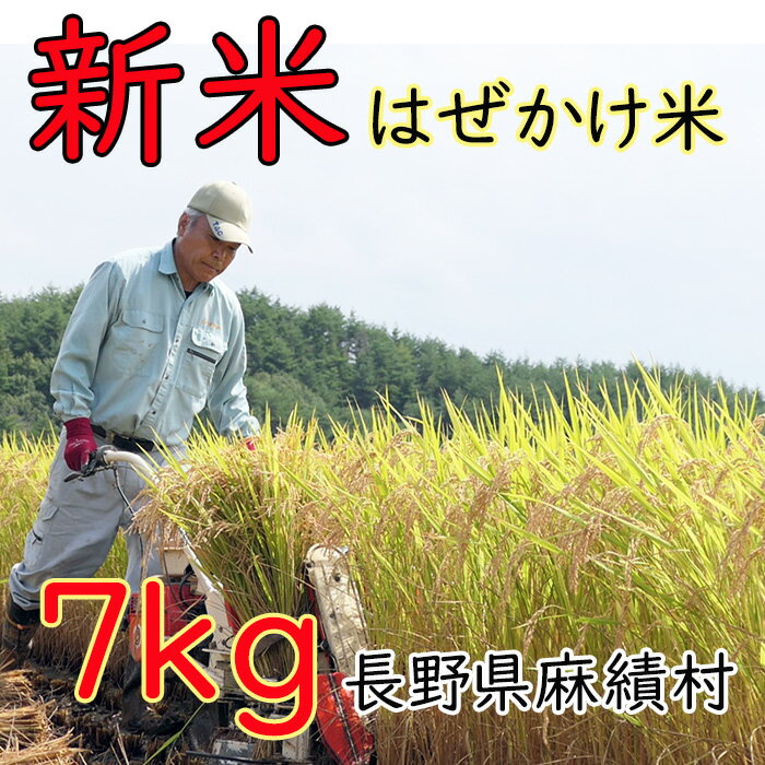 【ふるさと納税】先行予約 米 新米 はぜかけ米 予約 7kg 自然乾燥 天日乾燥 長野 麻績村 5kg + 2kg はざかけ米 信州 長野県 麻績