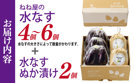 ねね屋の水なす 4～6個／水なすぬか漬け2個セット