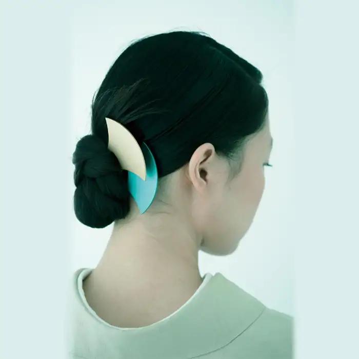 CooZEN かんざし / 四季「白橡」 / 1個 ／ 簪 和モダン アクセサリー ミニマルデザイン シンプル 軽量 アルミ製 アルマイト加工 和装 洋装兼用 着物 浴衣 ヘアアクセサリー 日本製 上
