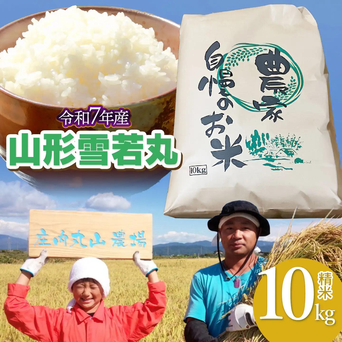 【令和7年産】雪若丸 精米 10kg (10kg×1袋)　山形県鶴岡市　庄内丸山農場　| ゆきわかまる ゆきわか 10キロ 米どころ 庄内米 ブランド米 米 コメ こめ 精米 ご飯 ごはん 美味しい お取り寄せ 農家直送 お弁当 おにぎり 東北 国産 おすすめ 人気 返礼品
