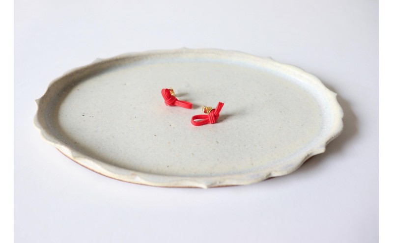 水引musubi耳飾り 赤 ピアス ［52211035］