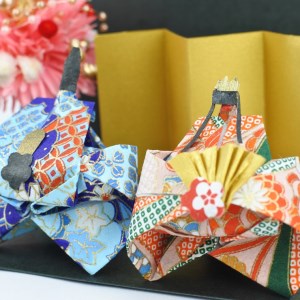 ひなまつり [お雛様と花ぼんぼり] 手作りキット・親子で作れる動画付き (折り紙 フラワーアレンジメント)【0495】