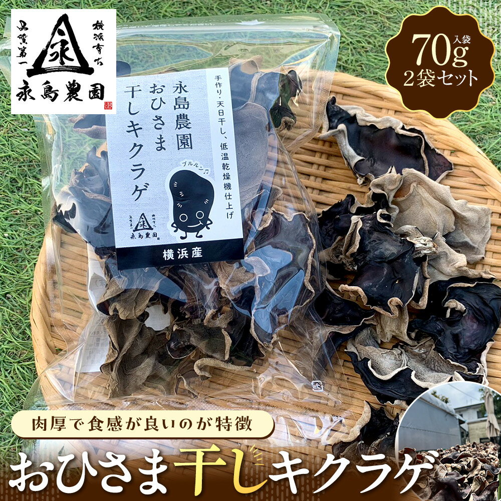 【ふるさと納税】永島農園　おひさま干しキクラゲ70g入り袋 ×2袋 | 野菜 やさい 食品 人気 おすすめ 送料無料