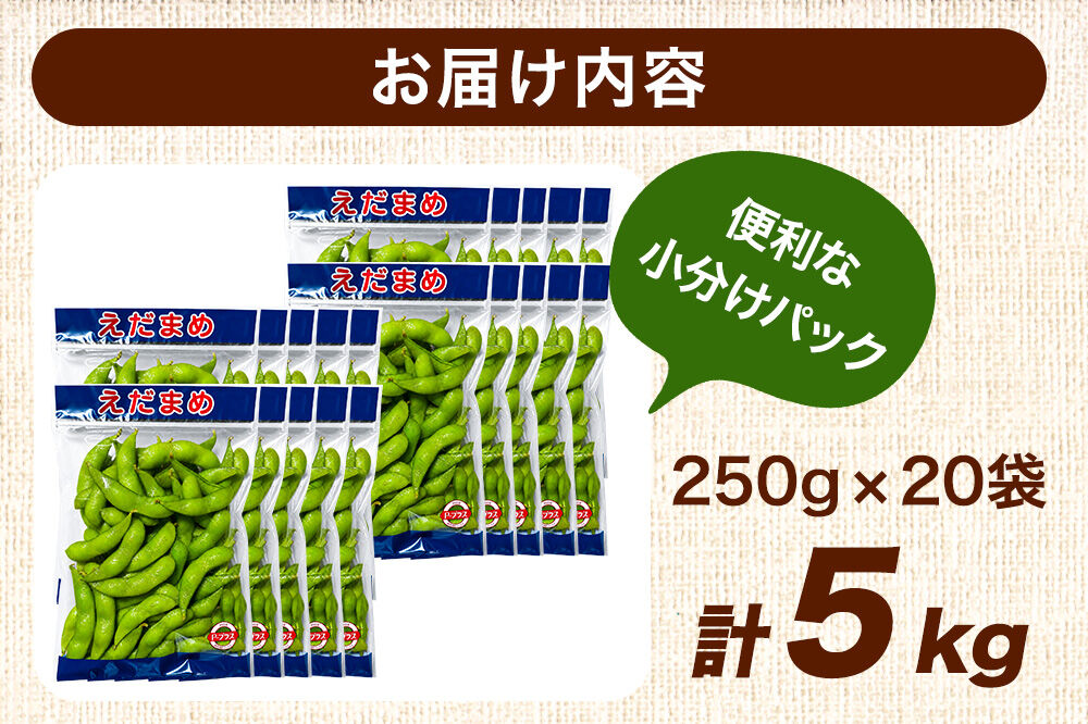 ＜先行受付 7月下旬より発送＞作り手の顔が見える「新鮮いきいき枝豆」 5.0kg（250g×20袋）秋田県横手市産 [先行予約 枝豆 えだまめ 秋田県 横手市]