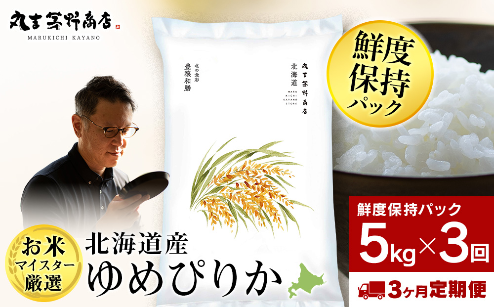 【定期便3回・下旬発送】北海道産ゆめぴりか 5kg(鮮度保持パック5kg×1袋) 特A お米  千歳 北海道米