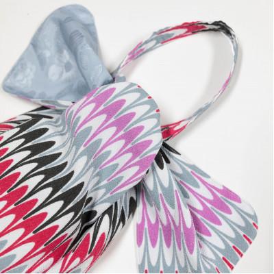 ふるさと納税 与謝野町 一色ちりめん　結びバッグ(角)水面(ピンク) |  | 03