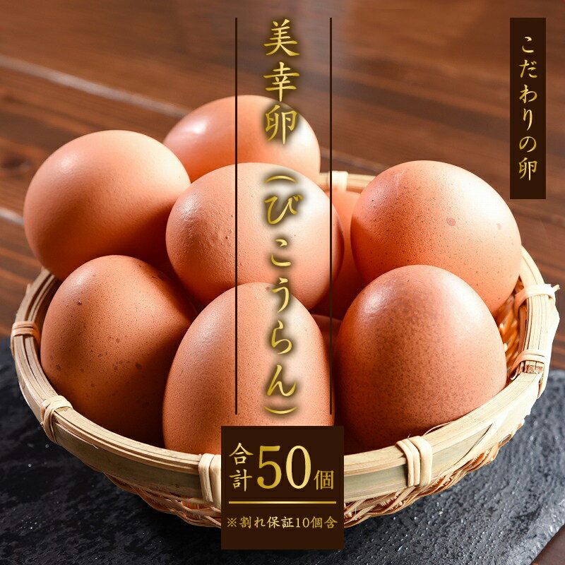【ふるさと納税】濃厚 たまご 「美幸卵」 計50個 （割れ保証10個含む） ／ お取り寄せ 国産 玉子 たまご タマゴ エッグ 新鮮 TKG ごはん ご飯 すき焼き すきやき パティシエ 御用達 スイーツ 朝食 お菓子 東北 山形 送料無料 板垣養鶏場