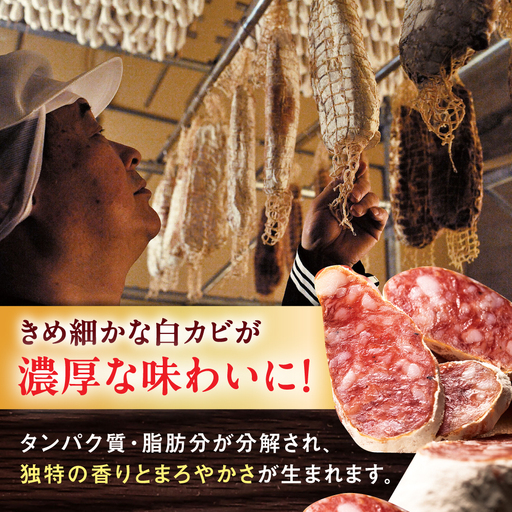 スモークド粉雪サラミ5本 / サラミ 燻製 人気 希少 白カビ 熟成 おつまみ / 佐賀県 / 有限会社ふるさと倶楽部 [41ABCM013]