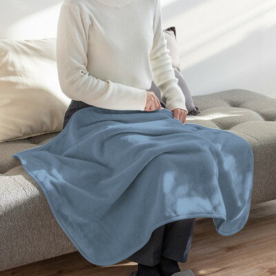 【ふるさと納税】バスマットの糸で作った膝掛けブランケット　ブルー【1702706】